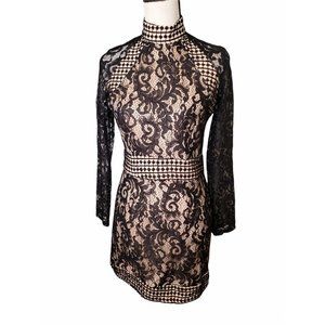 Pretty Little Thing Size 10 Dress Black Lace Lined